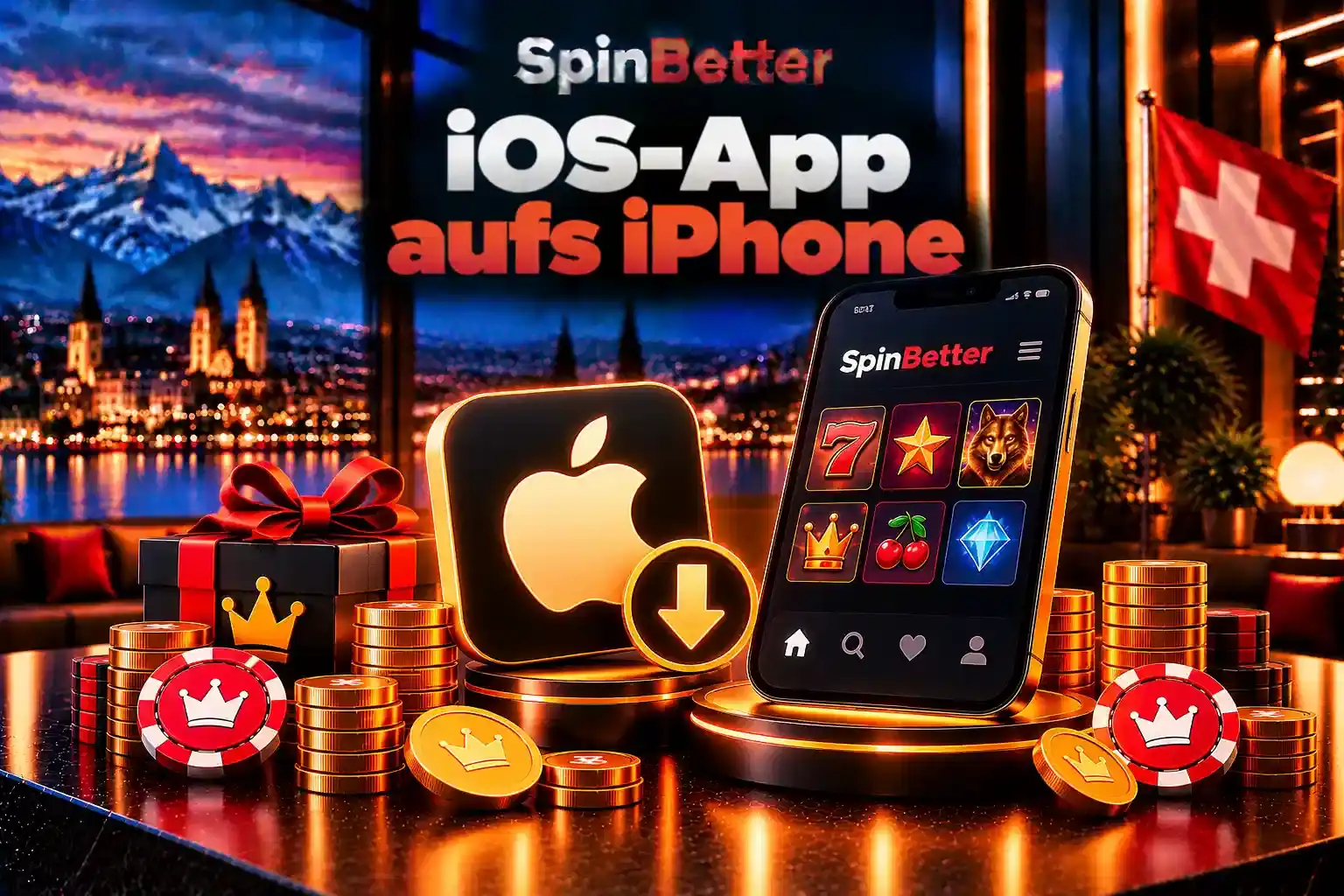 iOS-Version der SpinBetter App auf dem iPhone mit Zugang zum Konto