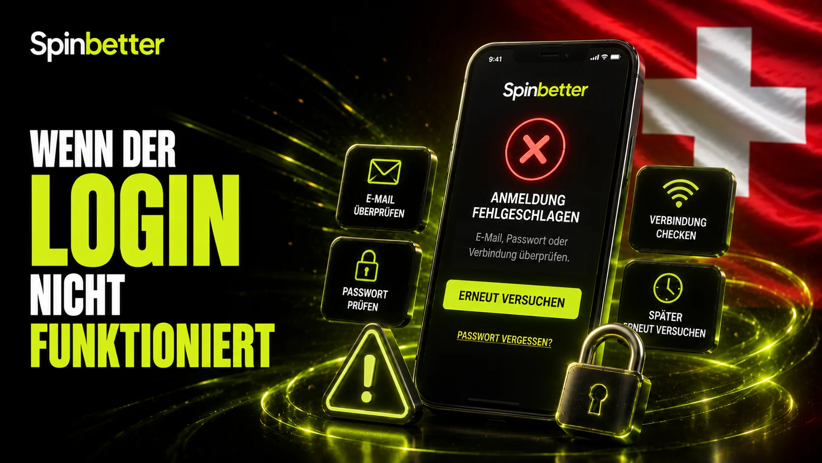 Hinweise zur Fehlersuche, wenn der SpinBetter Login nicht klappt